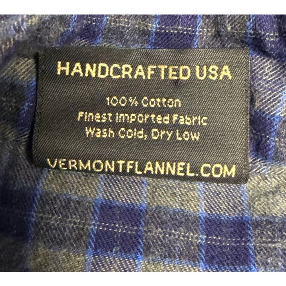 Vermont Flannel Co. Size Medium Henley Pajama Top Purple Gray Plaid Shirt Unisex - Picture 5 of 5